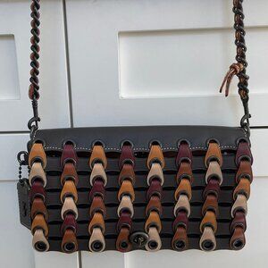 Coach Dinky Tabby Genuine Leather Shoulder Bag Brown/Tan/Cream/Burg Sz OS NWT